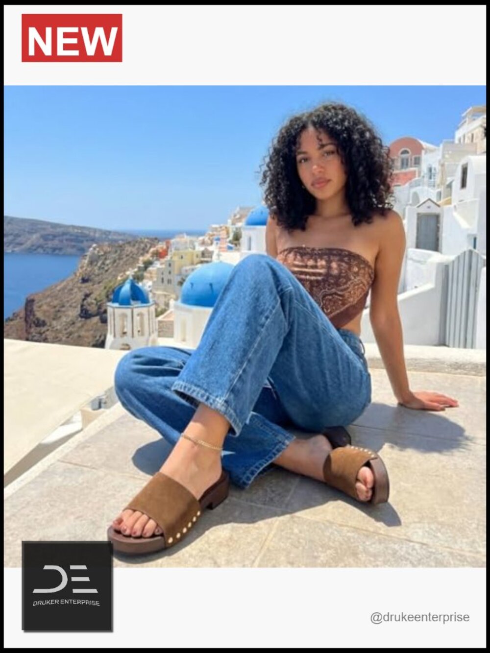 Genuine Suede Slides, Studded Sandals, Cushioned Footbed, Slip On - Picture 6 of 7